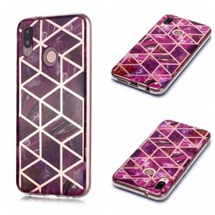 For Huawei P20 lite /  nova 3e Plating Marble Pattern Soft TPU Protective Case(Purple)