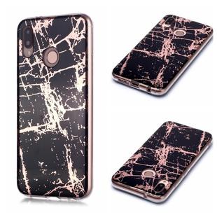 For Huawei P20 lite /  nova 3e Plating Marble Pattern Soft TPU Protective Case(Black Gold)