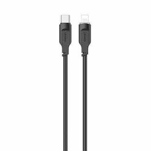 USAMS US-SJ566 Type-C / USB-C to 8 Pin PD 20W Fast Charing Data Cable with Light, Length: 1.2m(Black)