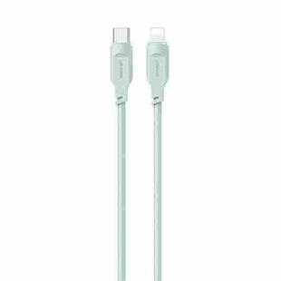 USAMS US-SJ566 Type-C / USB-C to 8 Pin PD 20W Fast Charing Data Cable with Light, Length: 1.2m(Green)