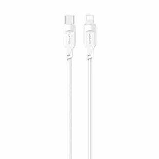 USAMS US-SJ566 Type-C / USB-C to 8 Pin PD 20W Fast Charing Data Cable with Light, Length: 1.2m(White)