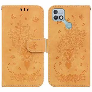 For Infinix Hot 10i / Smart 5 Pro Butterfly Rose Embossed Leather Phone Case(Yellow)