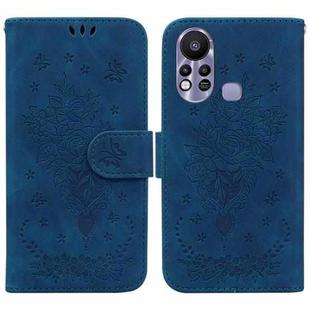 For Infinix Hot 11s X6812 Butterfly Rose Embossed Leather Phone Case(Blue)