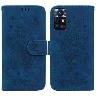 For Infinix Zero X Neo X6810 Butterfly Rose Embossed Leather Phone Case(Blue)