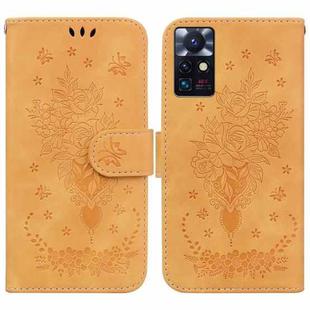 For Infinix Zero X Neo X6810 Butterfly Rose Embossed Leather Phone Case(Yellow)