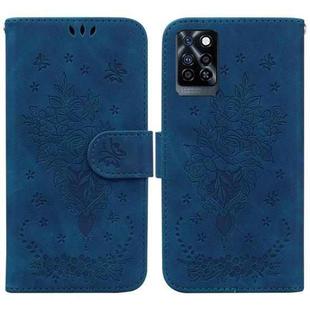 For Infinix Note 10 Pro X695 Butterfly Rose Embossed Leather Phone Case(Blue)
