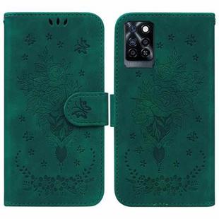 For Infinix Note 10 Pro X695 Butterfly Rose Embossed Leather Phone Case(Green)