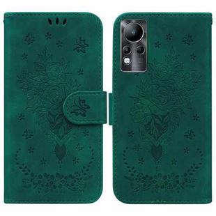 For Infinix Note 11 Butterfly Rose Embossed Leather Phone Case(Green)