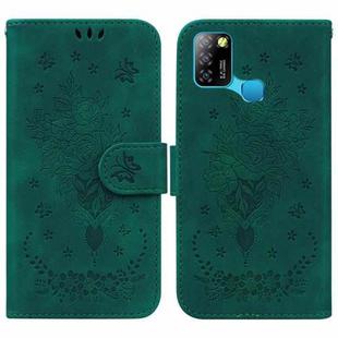 For Infinix Smart 5 X657 / Hot 10 Lite Butterfly Rose Embossed Leather Phone Case(Green)