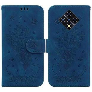 For Infinix Zero 8 X687 Butterfly Rose Embossed Leather Phone Case(Blue)