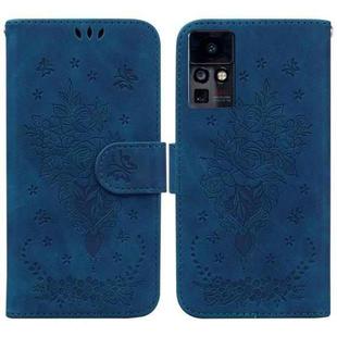 For Infinix Zero X / Zero X Pro Butterfly Rose Embossed Leather Phone Case(Blue)