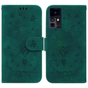 For Infinix Zero X / Zero X Pro Butterfly Rose Embossed Leather Phone Case(Green)