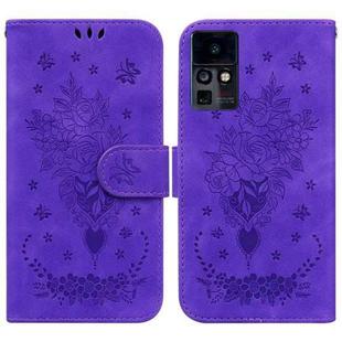 For Infinix Zero X / Zero X Pro Butterfly Rose Embossed Leather Phone Case(Purple)