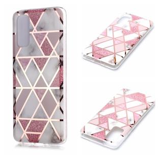 For Galaxy S20 Plating Marble Pattern Soft TPU Protective Case(Pink)