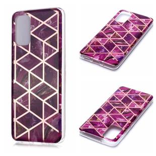 For Galaxy S20+ Plating Marble Pattern Soft TPU Protective Case(Purple)