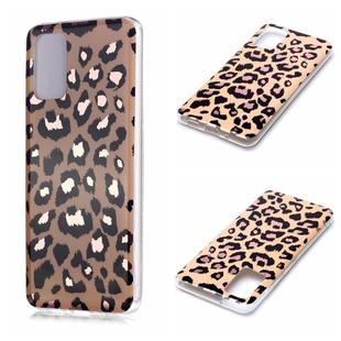 For Galaxy S20+ Plating Marble Pattern Soft TPU Protective Case(Leopard)