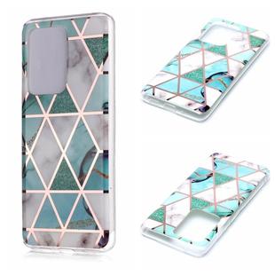 For Galaxy S20 Ultra Plating Marble Pattern Soft TPU Protective Case(Green White)