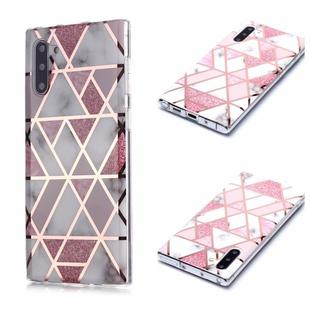 For Galaxy Note10 Plating Marble Pattern Soft TPU Protective Case(Pink)