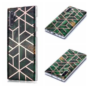 For Galaxy Note10 Plating Marble Pattern Soft TPU Protective Case(Green)