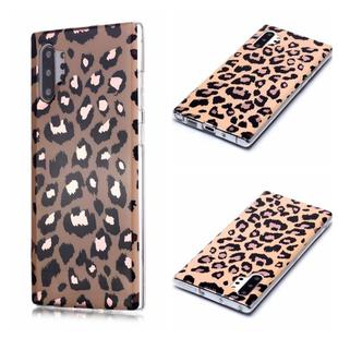 For Galaxy Note10+ Plating Marble Pattern Soft TPU Protective Case(Leopard)