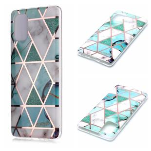 For Galaxy A71 Plating Marble Pattern Soft TPU Protective Case(Green White)