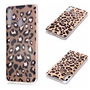 For Galaxy A20s Plating Marble Pattern Soft TPU Protective Case(Leopard)