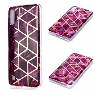 For Galaxy A10 / M10 Plating Marble Pattern Soft TPU Protective Case(Purple)