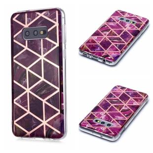 For Galaxy S10e Plating Marble Pattern Soft TPU Protective Case(Purple)