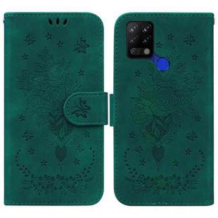 For Tecno Pova 4G Butterfly Rose Embossed Leather Phone Case(Green)