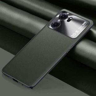 For OPPO K10 Plain Skin Leather Phone Case(Green)
