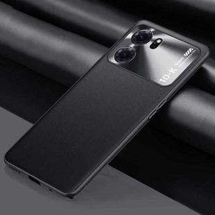 For OPPO K10 Plain Skin Leather Phone Case(Black)