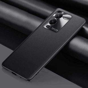 For vivo S15 Pro Plain Skin Leather Phone Case(Black)