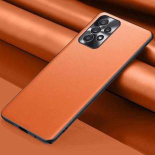 For Samsung Galaxy A23 5G / 4G Plain Skin Leather Phone Case(Orange)