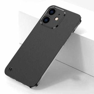 Electroplating Frosted Frameless Phone Case For iPhone 12(Black)