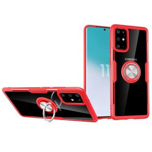 For Galaxy S20 Scratchproof TPU + Acrylic Ring Bracket Protective Case(Red)