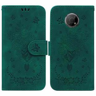 For Nokia G300 Butterfly Rose Embossed Leather Phone Case(Green)