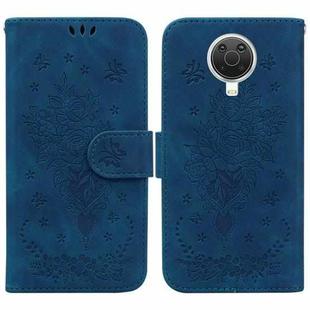 For Nokia G10 / G20 Butterfly Rose Embossed Leather Phone Case(Blue)