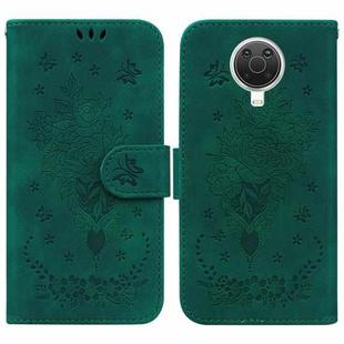 For Nokia G10 / G20 Butterfly Rose Embossed Leather Phone Case(Green)