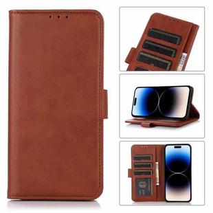 For iPhone 14 Pro Cow Texture Leather Phone Case (Brown)