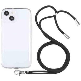 For iPhone 13 mini Lanyard Transparent TPU Phone Case (Black)