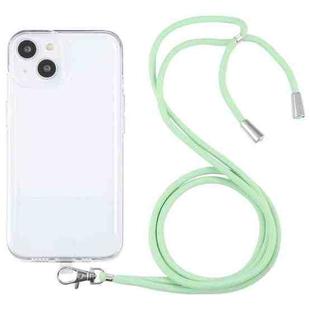 For iPhone 13 mini Lanyard Transparent TPU Phone Case (Green)