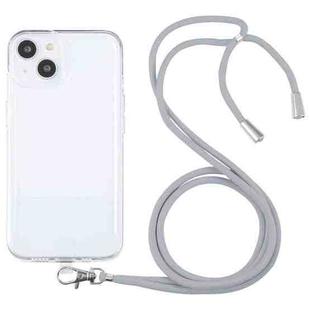 For iPhone 13 mini Lanyard Transparent TPU Phone Case (Grey)