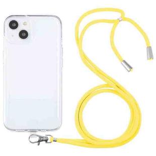 For iPhone 13 mini Lanyard Transparent TPU Phone Case (Yellow)