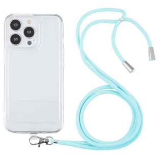 For iPhone 13 Pro Lanyard Transparent TPU Phone Case (Sky Blue)