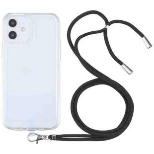 For iPhone 12 mini Lanyard Transparent TPU Phone Case (Black)