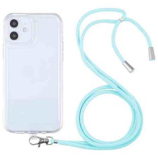 For iPhone 12 mini Lanyard Transparent TPU Phone Case (Sky Blue)