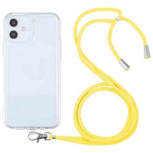 For iPhone 12 mini Lanyard Transparent TPU Phone Case (Yellow)