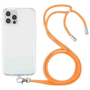 For iPhone 12 Pro Lanyard Transparent TPU Phone Case(Orange)