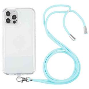 For iPhone 12 Pro Max Lanyard Transparent TPU Phone Case(Sky Blue)