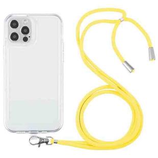 For iPhone 12 Pro Max Lanyard Transparent TPU Phone Case(Yellow)